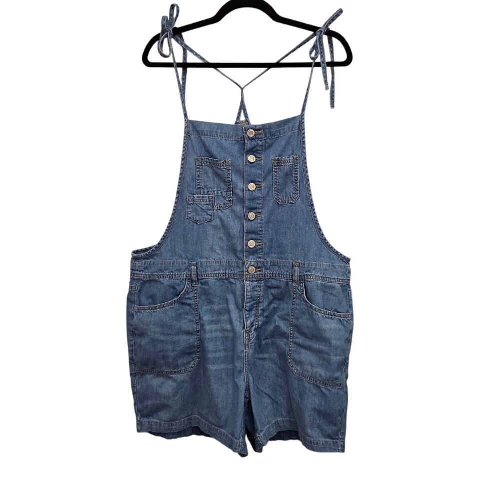 Torrid Blue Chambray Shortalls 100% Cotton Overalls Romper Womens Size 12